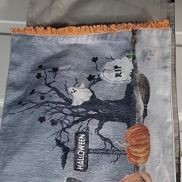 Cynthia Rowley Curious Halloween Dog Witch Pumpkin Costume Table Runner 14" x 72 - Picture 6 of 9
